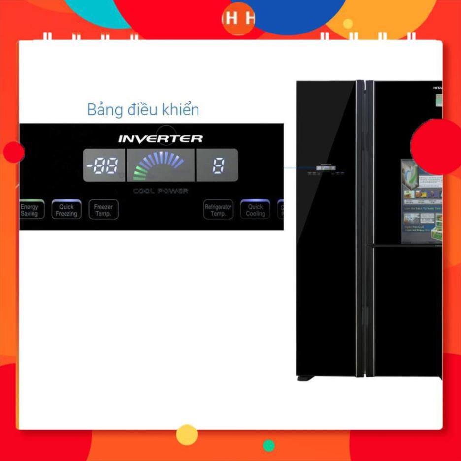 [ FREE SHIP KHU VỰC HÀ NỘI ] Tủ lạnh Hitachi side by side 3 cửa màu đen R-FM800PGV2(GBK) 24h