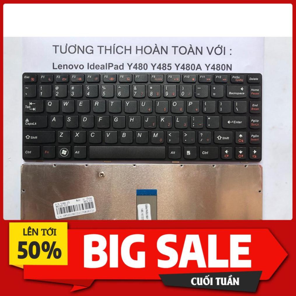 Bàn Phím Laptop Lenovo IdeaIpad Y480 Y485 Y480A Y480N Hàng Mới 100% Bảo Hành 6 Tháng Toàn Quốc