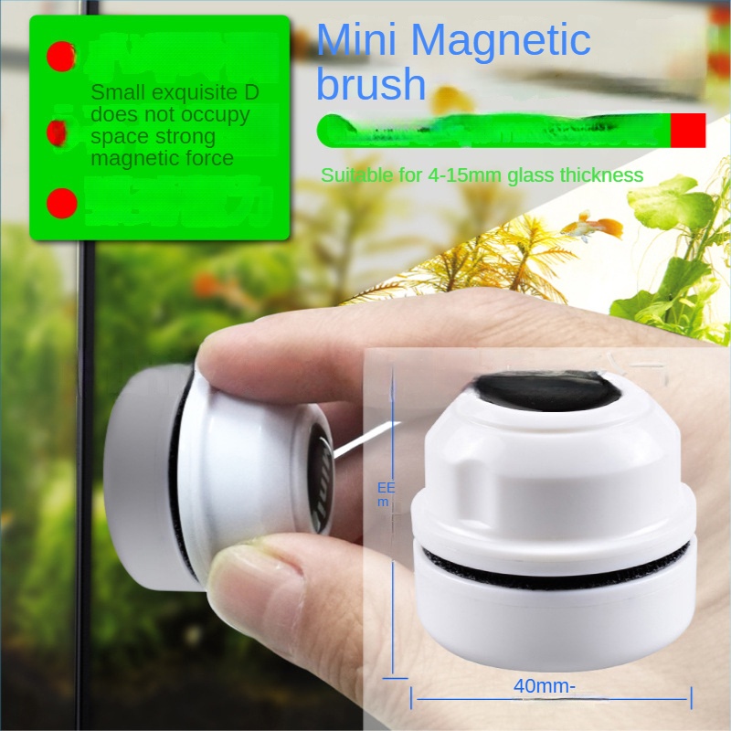 Bàn Chải mini Từ Tính mini Làm Sạch Kính Bể Cá