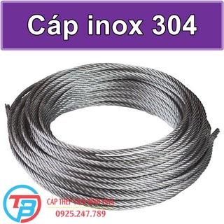 100 mét Cáp inox 304 (1,5 ly, 2 ly, 3 ly, 4 ly, 5 ly , 6ly ) cáp thép Thái Bình ViNa