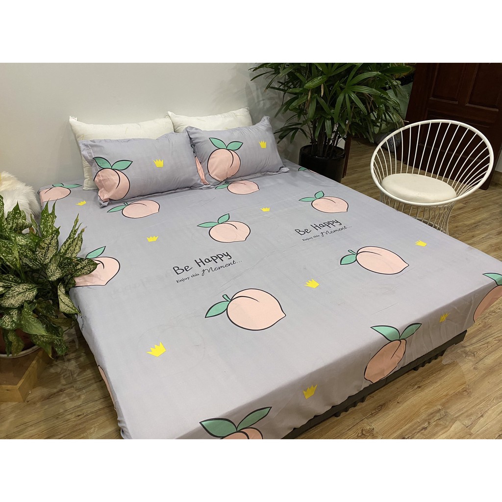 Bộ ga gối 2mx2m2 cotton poly,mẫu mới hot 2020,chát chọn mẫu,đào tím