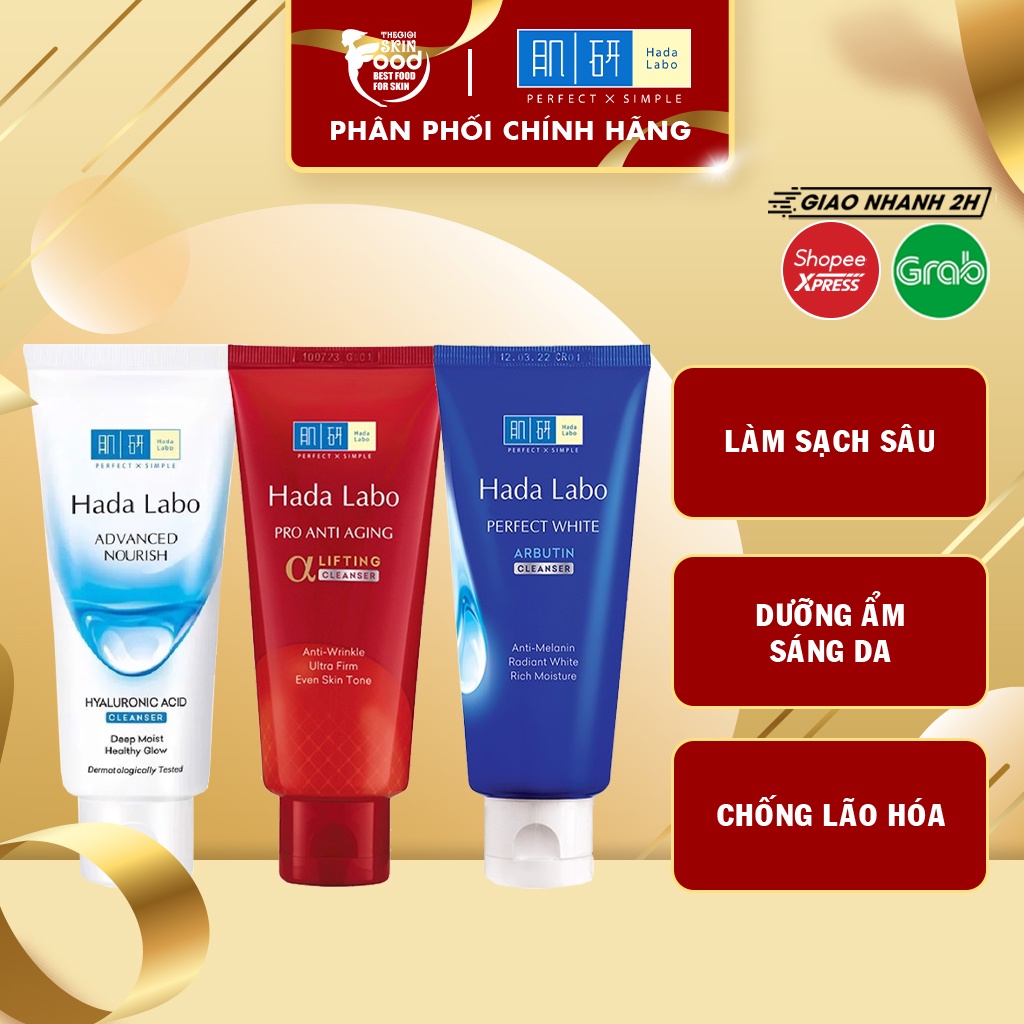 Sữa Rửa Mặt Dưỡng Da Ẩm Mịn, Chống Lão Hóa Hada Labo Cleanser 80g