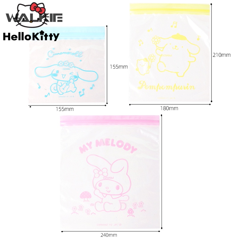 SANRIO Túi Zip Bảo Quản Thực Phẩm Có Thể Tái Sử Dụng
