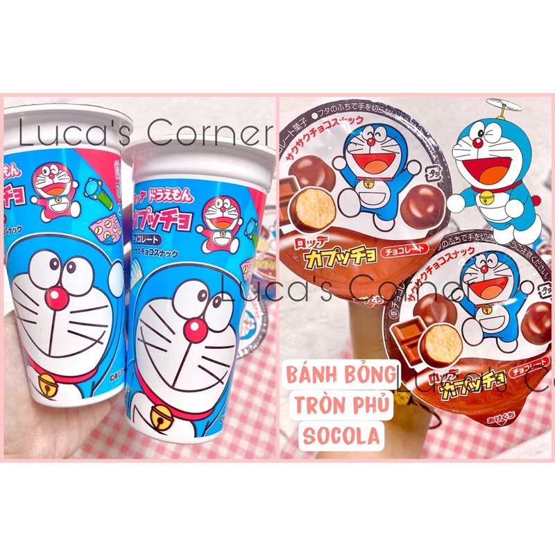 Bánh phủ socola Cappuccino Đô rê mon Nhật Bản