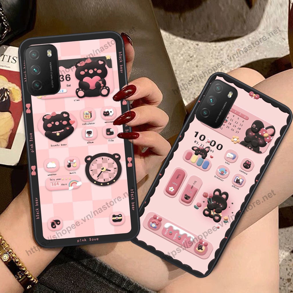 Ốp lưng Xiaomi Redmi 9T / Poco M3 / Poco X3 gấu, đồng hồ dễ thương cute giá rẻ