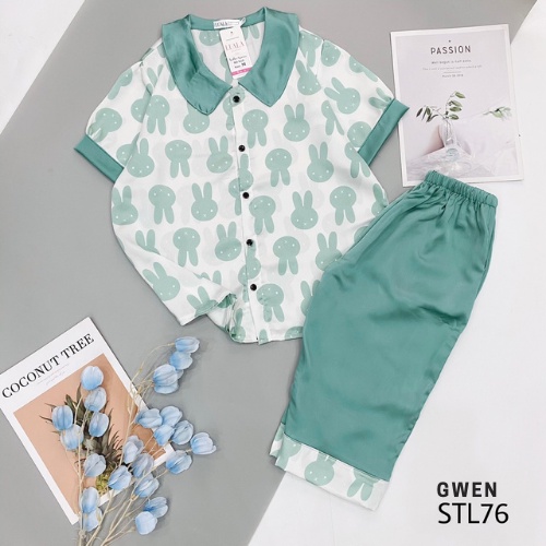 ĐỒ BỘ PIJAMA LỤA SATIN LỬNG CAO CẤP MẪU MỚI SIÊU CƯNG, FORM CHUẨN (L)