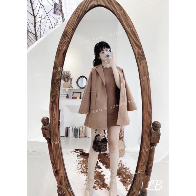 Áo khoác dạ cổ vét 2 túi ốp. | BigBuy360 - bigbuy360.vn