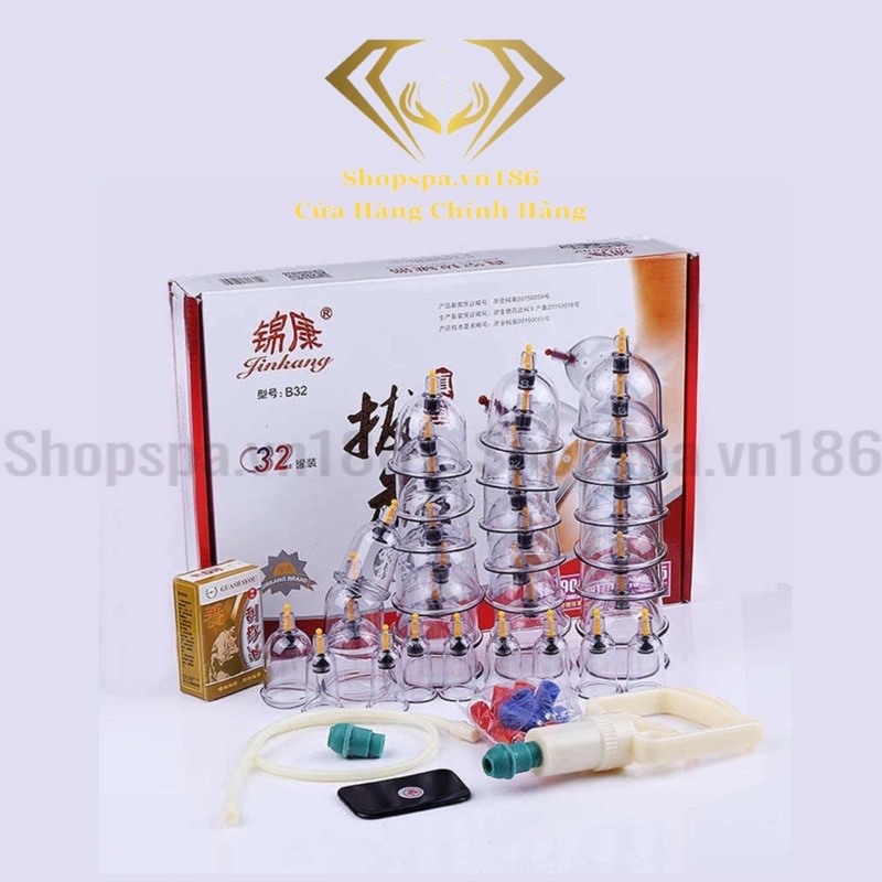 Bộ giác hơi 32 ly, không dùng lửa dùng trong đông y spa tmv