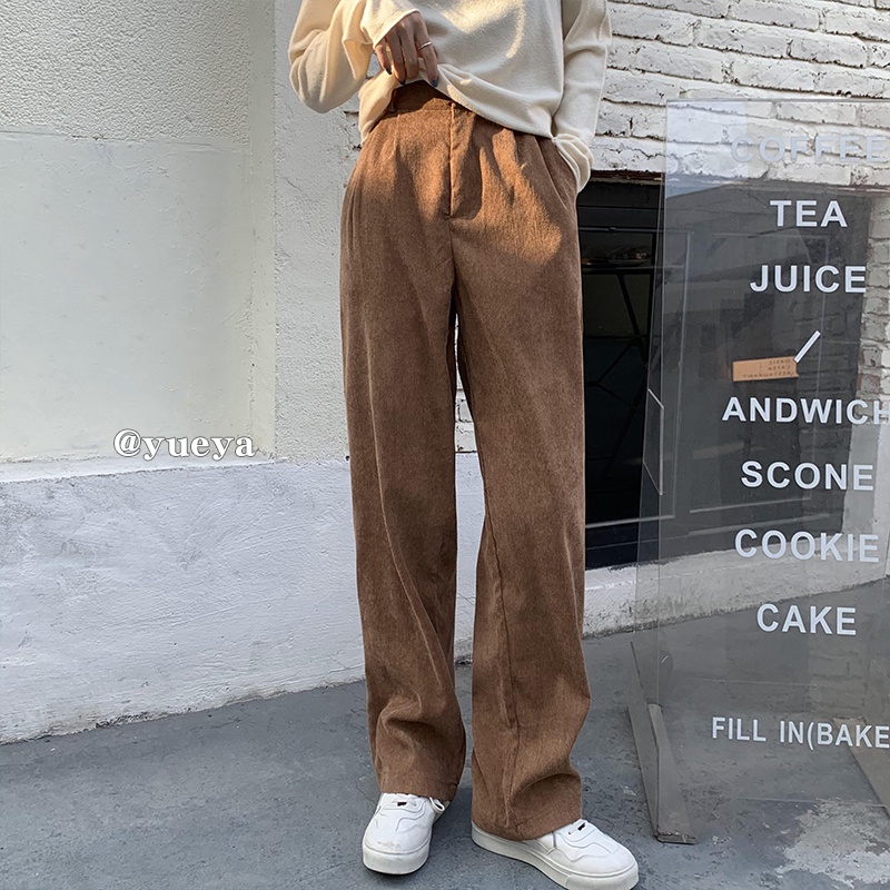 Quần ống rộng Lưng Cao 4 Màu Lựa Chọn Phong Cách Hàn Quốc Cho Nữ