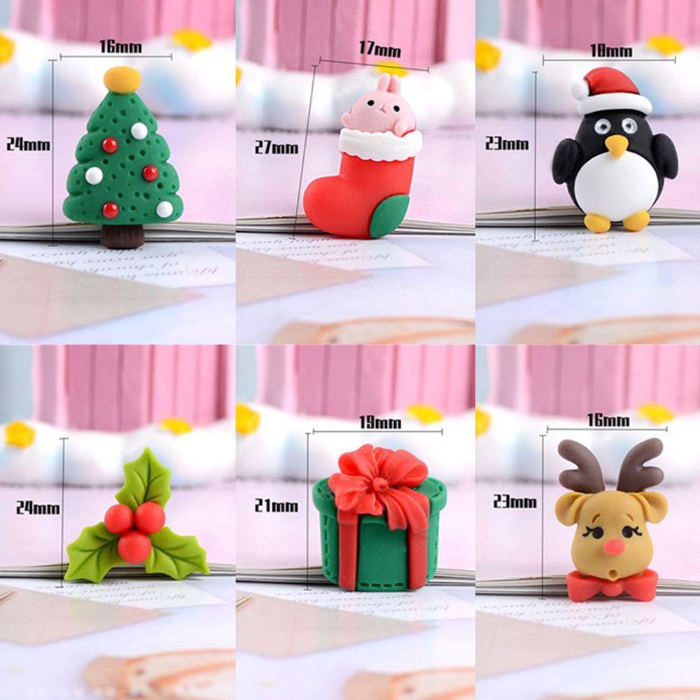Phụ Kiện Trang Trí Móng Tay Họa Tiết Hoạt Hình 3D Bằng Nhựa Resin Phong Cách Giáng Sinh