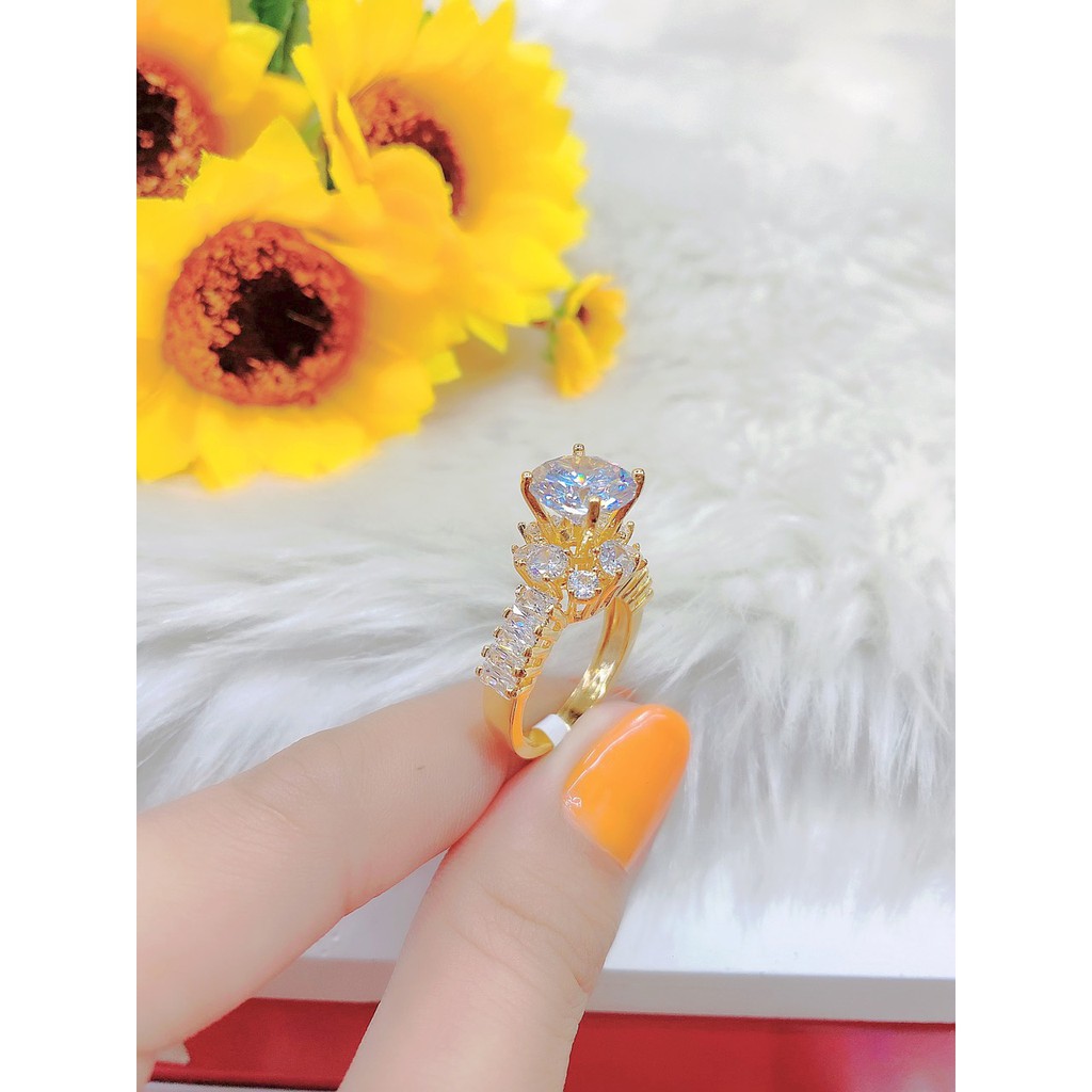 Nhẫn nữ UHA mạ vàng 18k đính đá CZ N541 - Trang Sức UHA