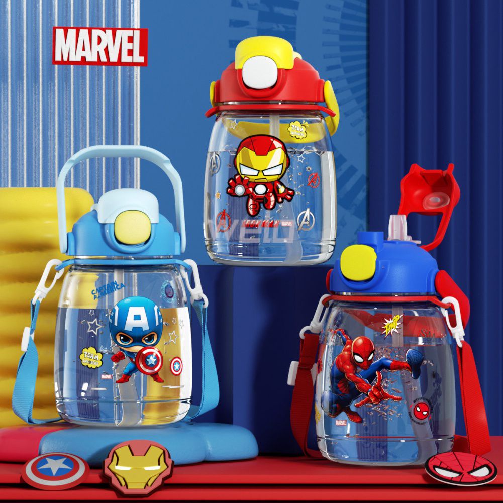 1300Ml Disney/Marvel Nồi Bụng Cup Mùa Hè Công Suất Lớn Trẻ Em Cốc Nước Bé Gái Bé Trai Đôi Uống Thể Thao bình Nước Có Dây Đeo