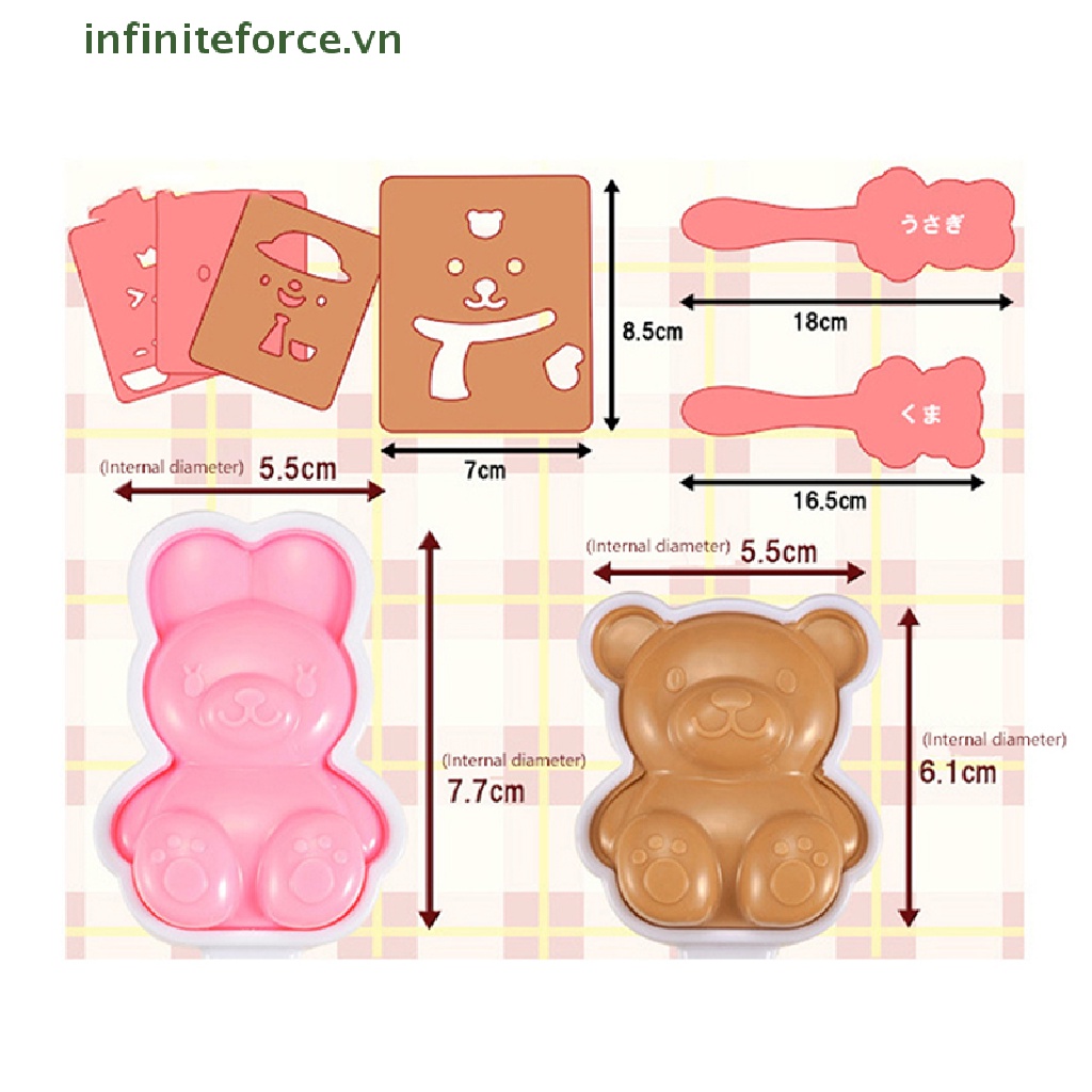 1 Cặp Khuôn Làm Cơm Nắm Hình Búp Bê 3D DIY