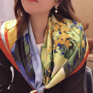 Khăn Lụa Nữ Thời Trang Đi Chơi Đi Biển Cao Cấp Bản To 90x90cm - khăn quấn áo