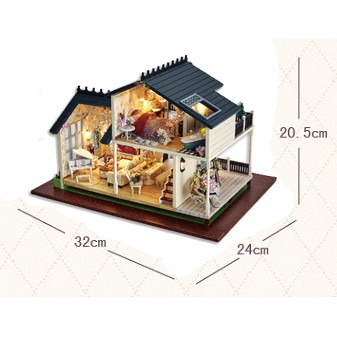 Mô Hình Nhà Biệt Thự Búp Bê Sang Trọng Tặng Kèm Đèn Pin-1032