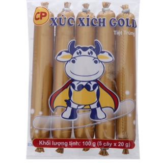 Xúc xích bò/ heo tiệt trùng Gold cây 20g (gói 5 cây)