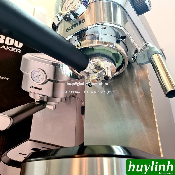 [Mã ELHAMS5 giảm 6% đơn 300K] Máy pha cà phê Espresso Zamboo ZB-95AT + Tặng Máy Xay ZB-100GR + 500gr cafe hạt