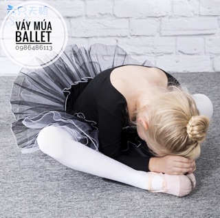 Váy múa ballet 3 nơ cao cấp (tím, đen)