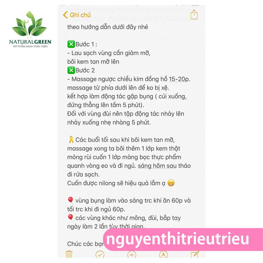 Kem tươi tan mỡ gừng ớt gia truyền > Kem massage Tan mỡ Bụng, Đùi, Bắp tay...