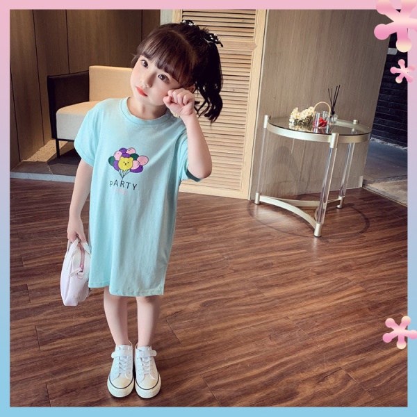 ✨✨Đầm Dài In Họa Tiết Hoạt Hình Phong Cách Hàn Quốc Thời Trang Mùa Hè Dành Cho Bé Gái 2022