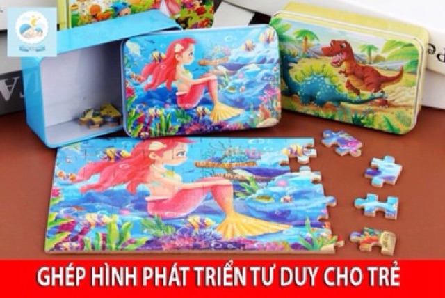 BỘ XẾP HÌNH BẰNG GỖ 60 CHI TIẾT