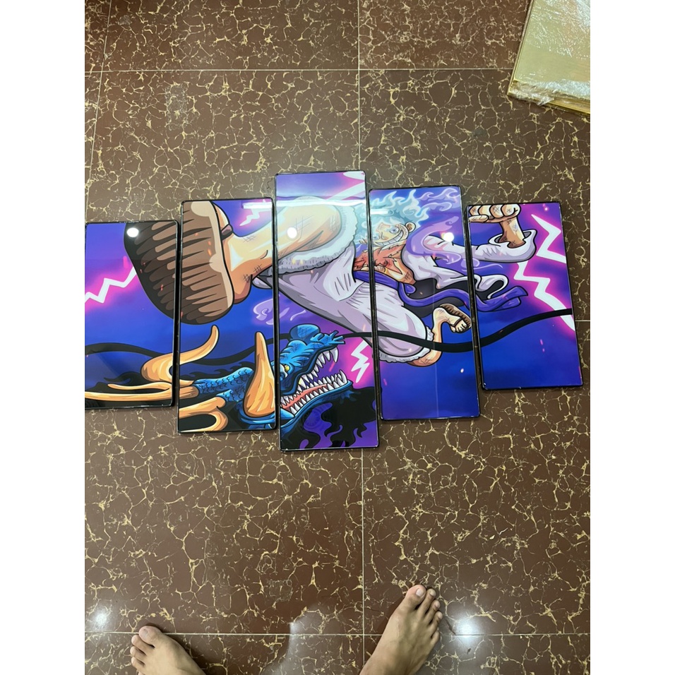 Set 5 Tranh One piece Tráng Gương Cao Cấp Luffy/ Zoro/ Sanji/ ACE Tráng Trí Phòng Khách/ Game/ Phòng Ngủ
