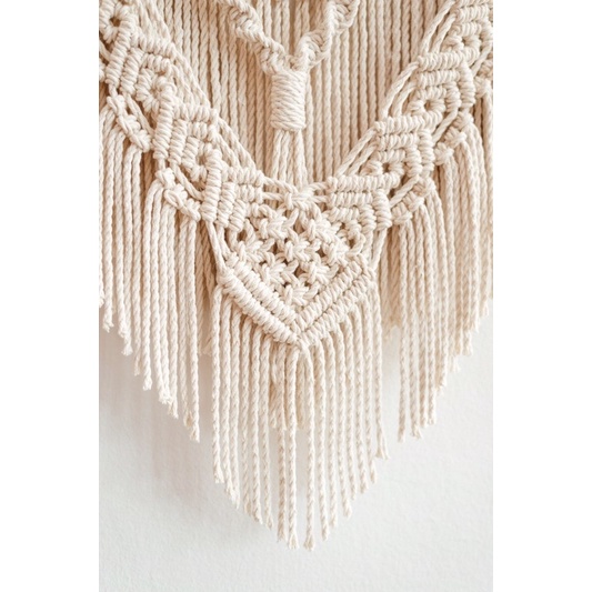 Mành treo Macrame Handmade Mi Casa Trang Trí Tường, Decor Nhà Phong Cách vintager 60 x 75