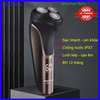 Máy cạo râu Poree Ps198, Ps197 sạc nhanh máy khỏe chống nước có báo dung lượng pin BH 12 tháng
