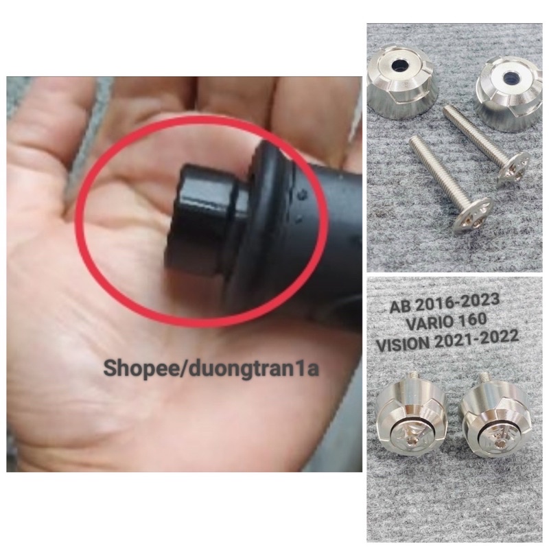 Gù inox + Ốc Salaya Gắn AB 2016-2023/ Vario 160/ Vision 2021-2022
