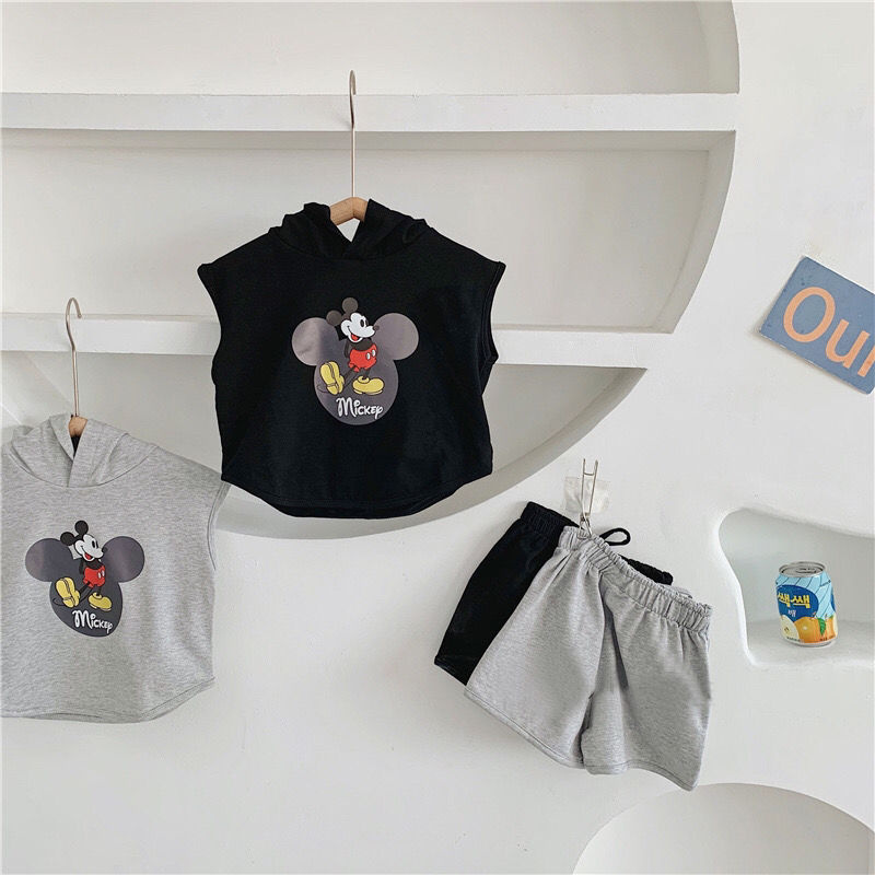 Bộ Áo Hoodie Và Quần In Hoạ Tiết Hoạt Hình Dễ Thương Cho Bé
