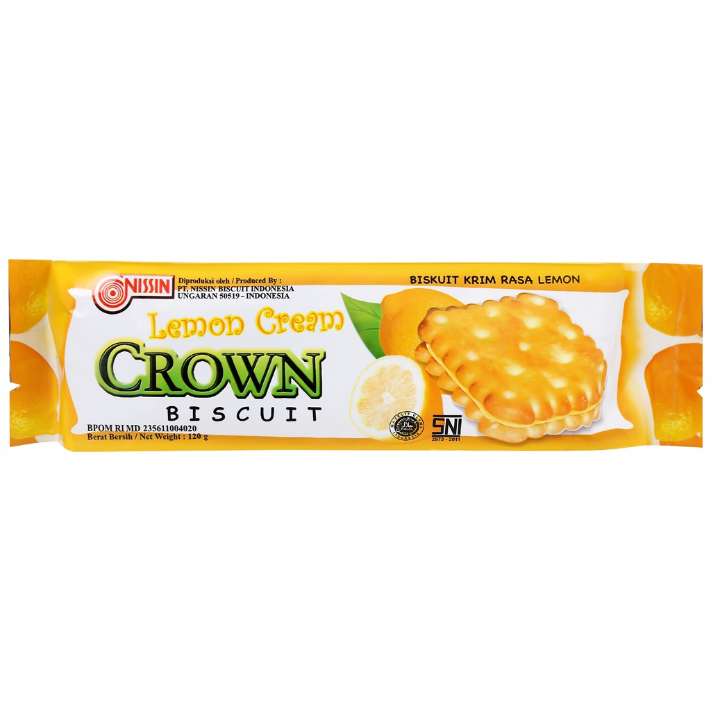 Bánh quy nhân kem chanh Nissin Crown gói 120g