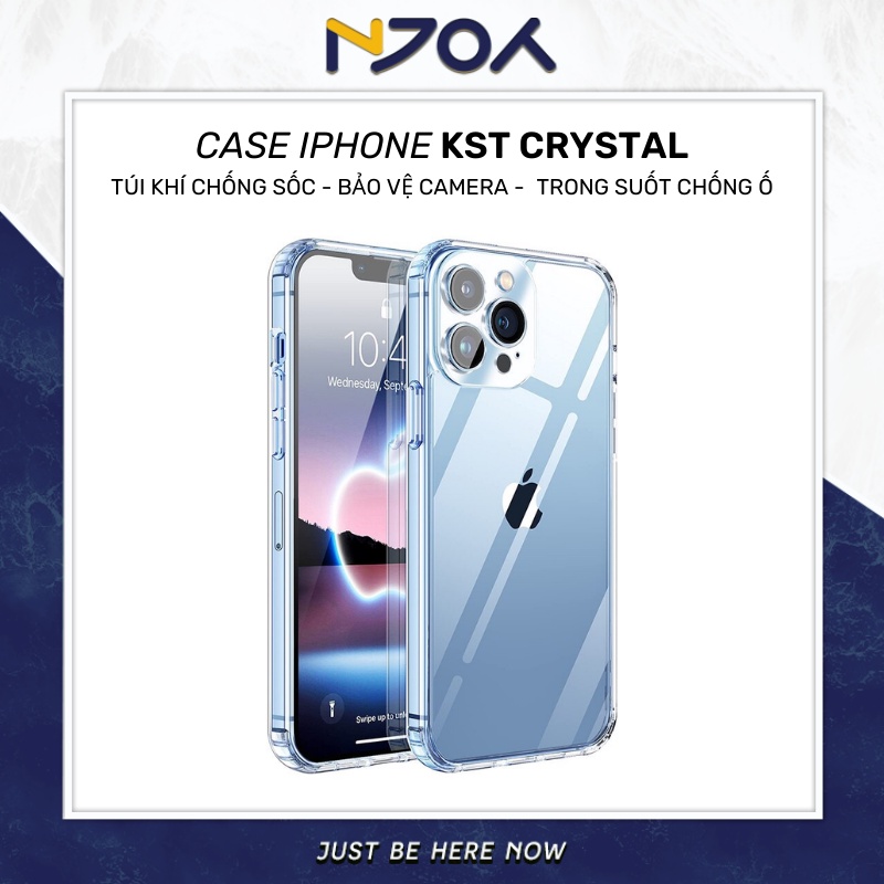 Ốp Lưng Trong Suốt Crystal Chống Ố Vàng Chất Liệu Cao Su Dẻo Cho iPhone 13 Pro Max 12 Pro Max 11 Pro Max Njoyshop