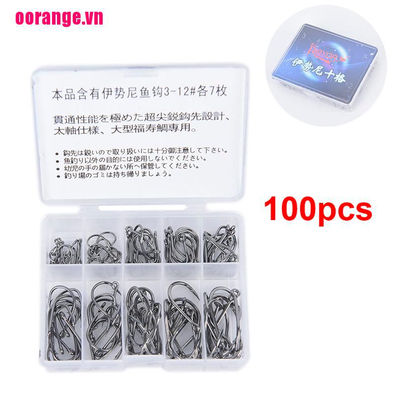 Bộ 100 Móc Câu Cá Bằng Thép Không Gỉ Cao Cấp