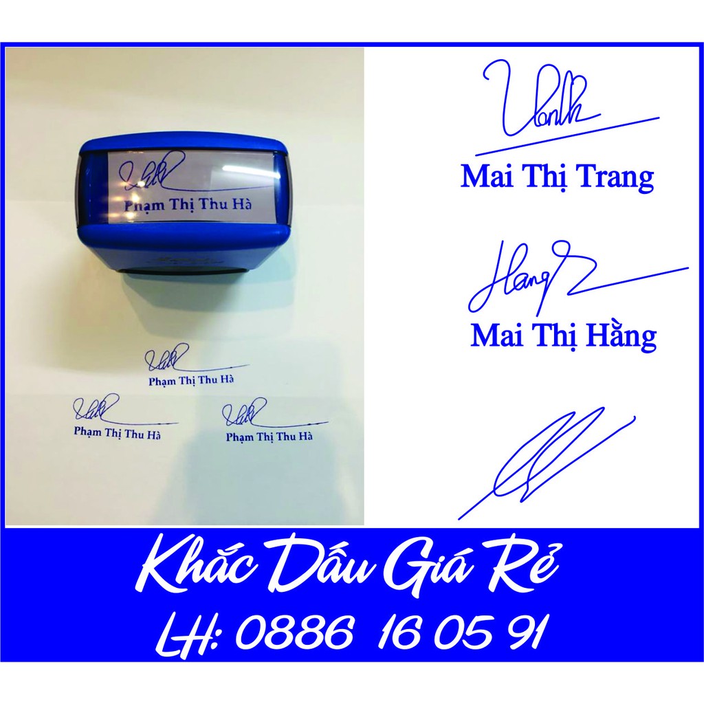Khắc Con Dấu Chữ Ký Kèm Tên Siêu Nét Theo Yêu Cầu - Shiny (đủ size)