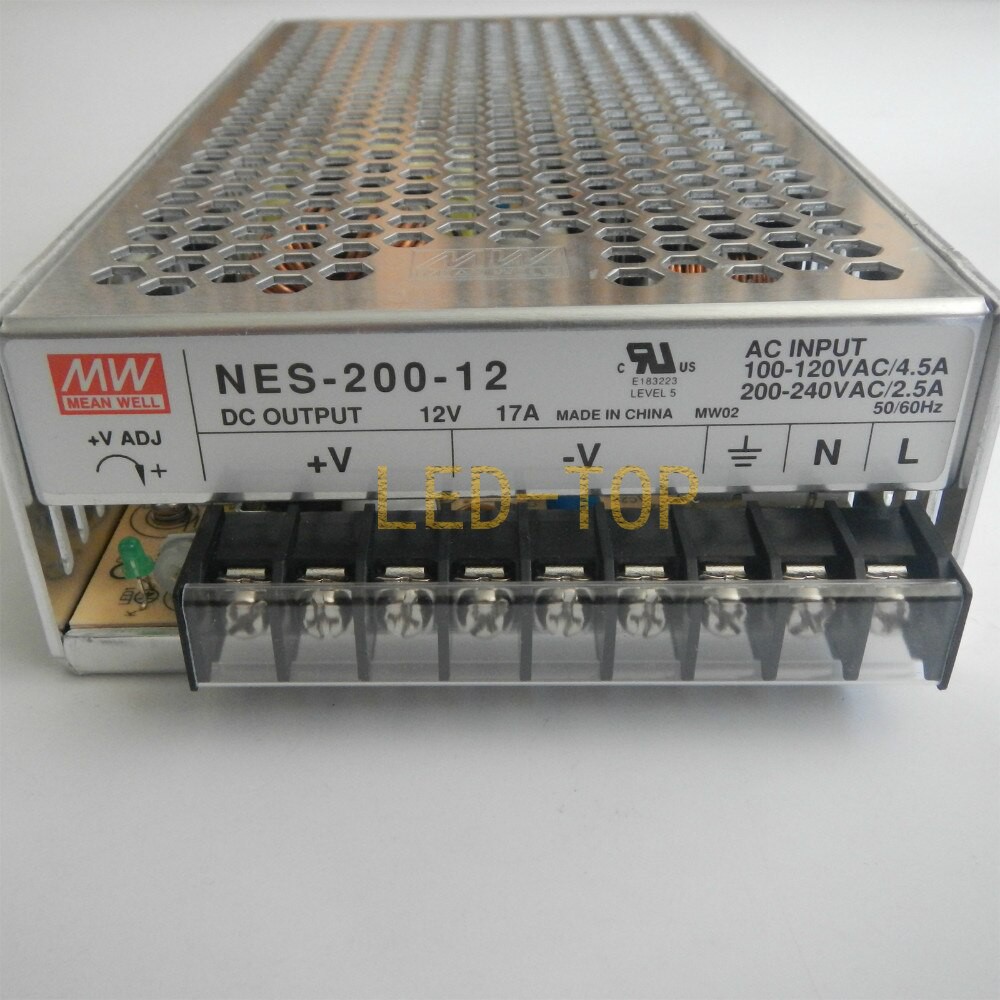 Bộ nguồn tổ ong 12VDC MEANWELL NES-200-12 (200W/12V/17A)