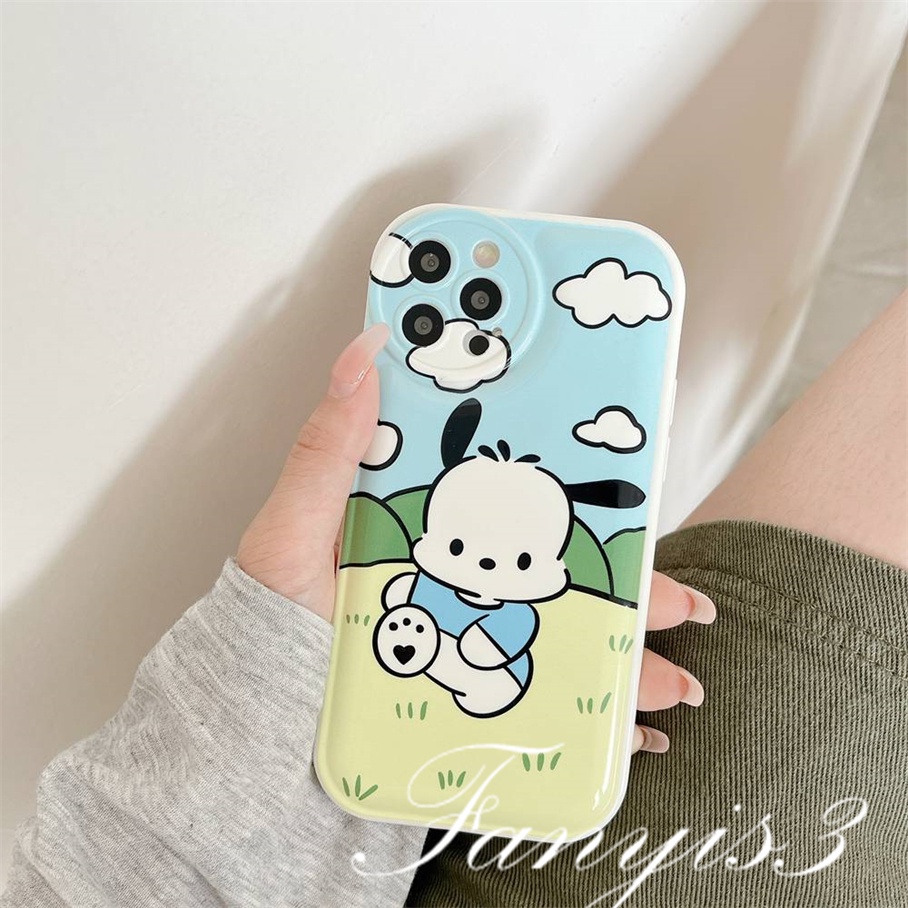 Ốp Điện Thoại TPU Mềm Đệm Khí Hình Cún Hoạt Họa Cho iPhone 14 13 12 11 Pro Max X XR Xs Max 8 7 6 6s Plus SE 2020