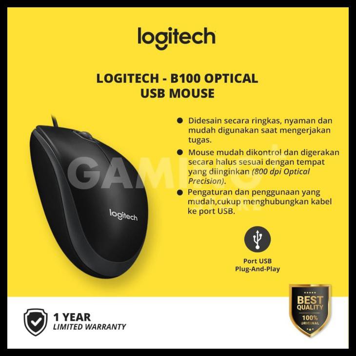 Chuột Quang Logitech B100 Usb Kal318 | BigBuy360 - bigbuy360.vn