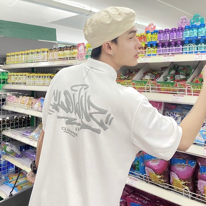 Áo thun polo nam nữ tay lỡ local brand Clownz Graffiti unisex form rộng, cổ bẻ