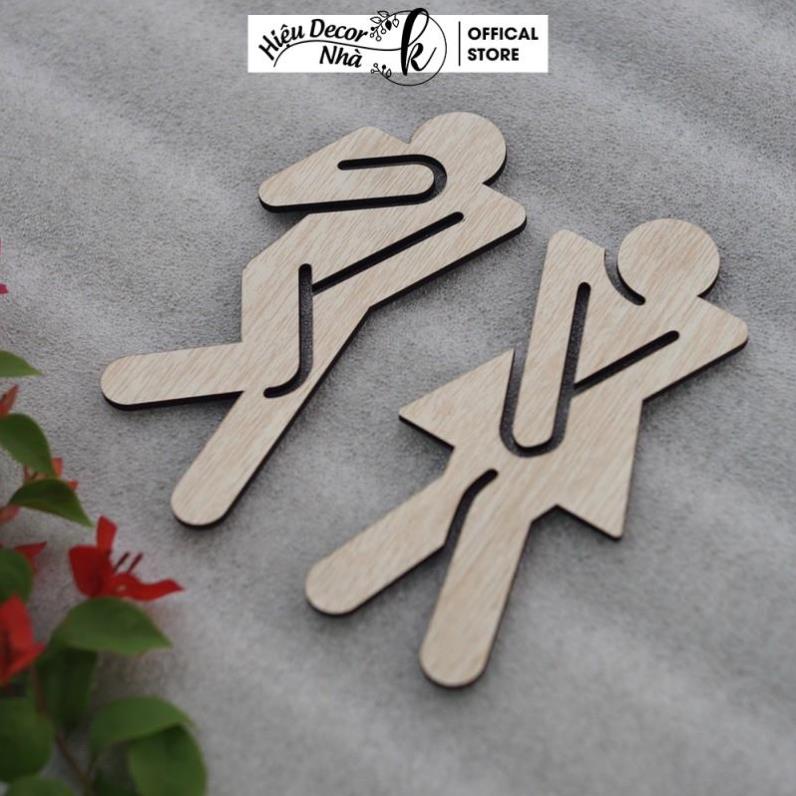 Bảng WC Toilet Vintage Decor Bằng Gỗ, Chỉ Hướng Nhà Vệ Sinh, Nam Nữ Resroom - Hiệu Nhà K