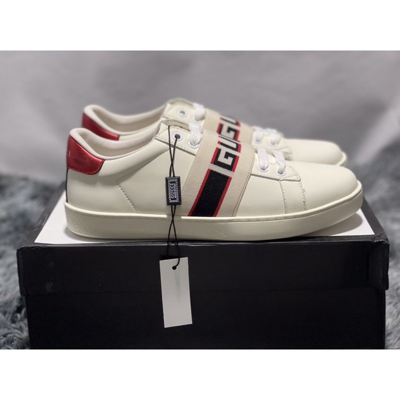(ẢNH THẬT 1.1) Giày Gucci đai chun bản chuẩn sc Full pk