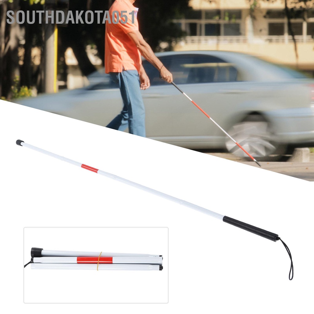 Southdakota051 Gậy đi bộ phản quang màu trắng và đỏ có thể gập lại được cho người khiếm thị