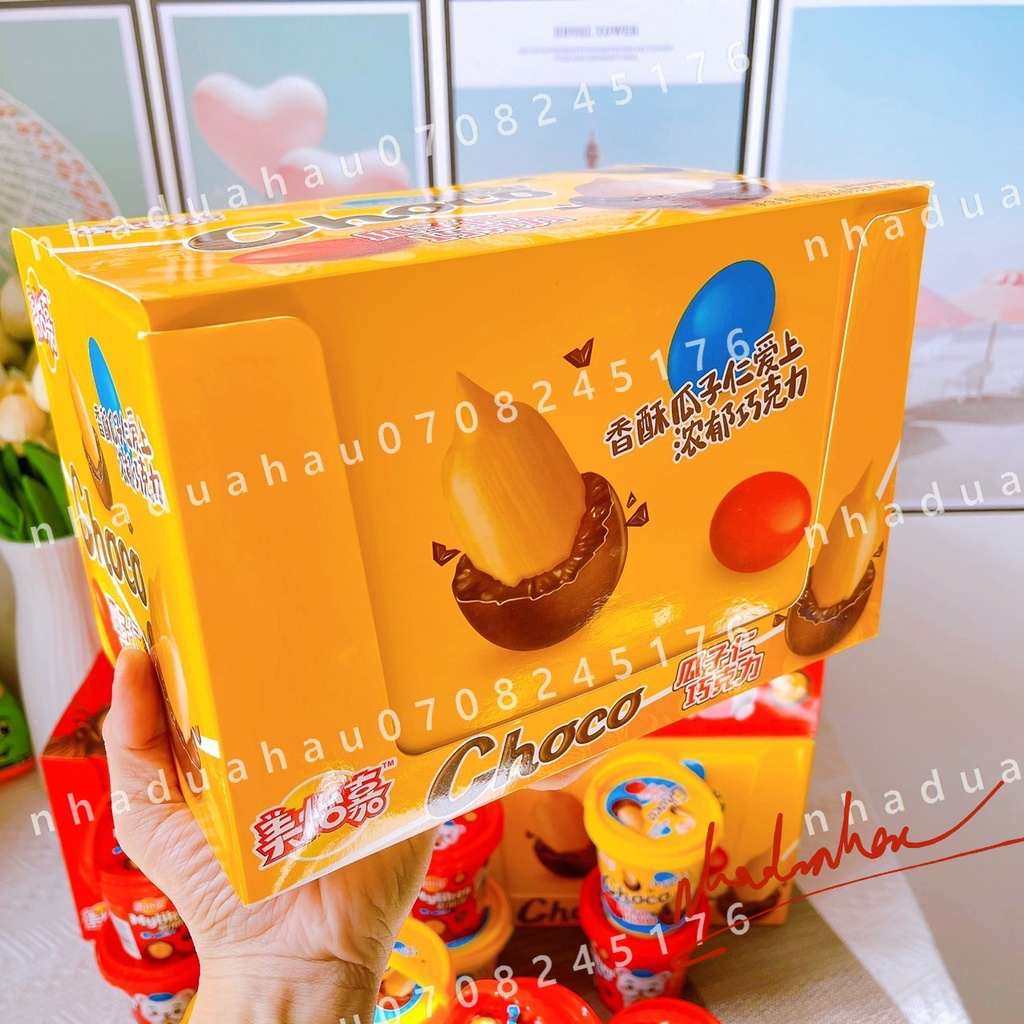Sỉ 1 lốc gồm 12 xô kẹo sô cô la giòn/ kẹo sô cô la bọc hướng dương sắc màu Mylikes Hongkong xô mini 63gam