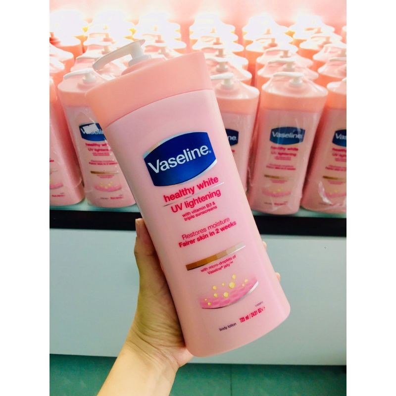 Sữa Dưỡng Thể Vaseline Healthy White Lightening Visible 725ml màu hồng