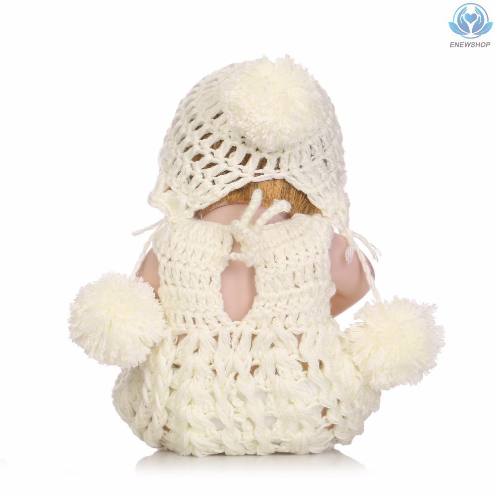 ♥♥enew~11inch Reborn Baby Doll Play Dolls Full Vinvl Body Washable With Knit CLothes Lifelike Cute Girls Gifts Toy Pink