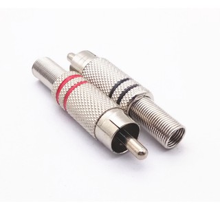 1 cặp Jack RCA hoa sen-AV đực 2 màu đỏ-đen