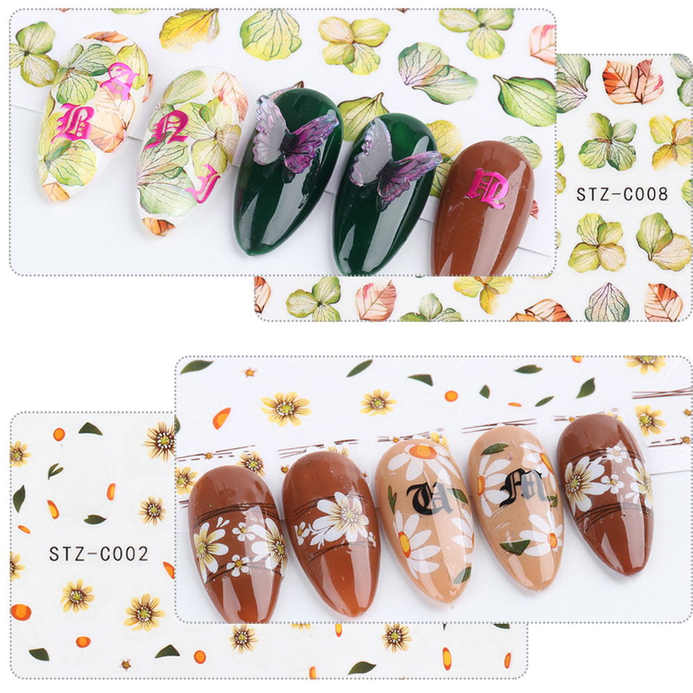 Miếng Dán Hình Trang Trí Móng Họa Tiết Hoa Lá 3d Xinh Xắn Cho Nữ