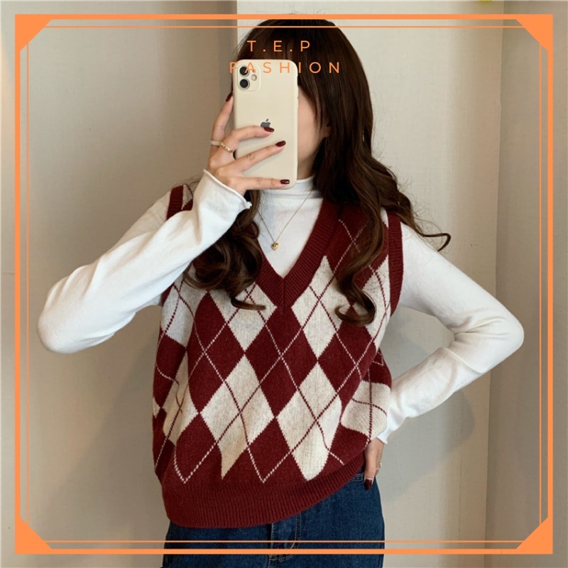 TEP VENUS Áo Gile Len Nữ Hoạ Tiết Cazo Nhiều Màu , Áo Len Hở Tay Cazo Tep Fashion TEP VENUS CAM KẾT: - Hàng có sẵn, giao