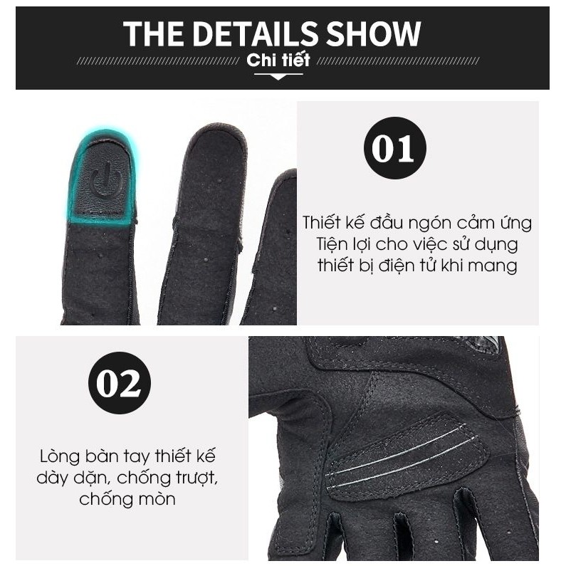 Găng Tay Xe Máy Gù Carbon VEMAR VM175