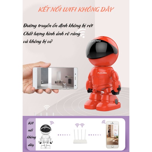 CAMERA ROBOT THÔNG MINH KHÔNG CẦN LẮP ĐẶT , ĐÀM THOẠI 2 CHIỀU , XOAY 360 ĐỘ , CẢNH BÁO CHUYỂN ĐỘNG , XEM ĐƯỢC BAN ĐÊM