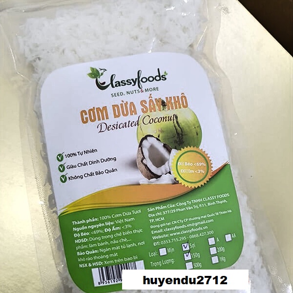 Cơm dừa sợi sấy khô classyfoods (1kg)